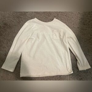 Cat & Jack Boys 3T Off-White Crew Neck Long Sleeve Tshirt